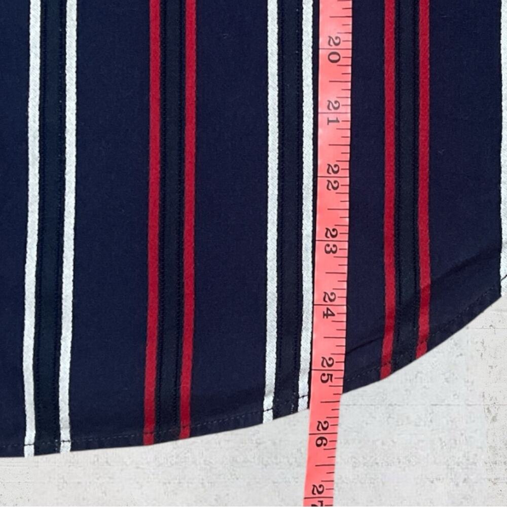CAbi Top Womens Large Striped Flag Blouse Red White & Blue Americana Coastal - Picture 9 of 11